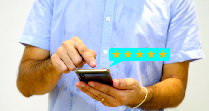 giving five star feedback