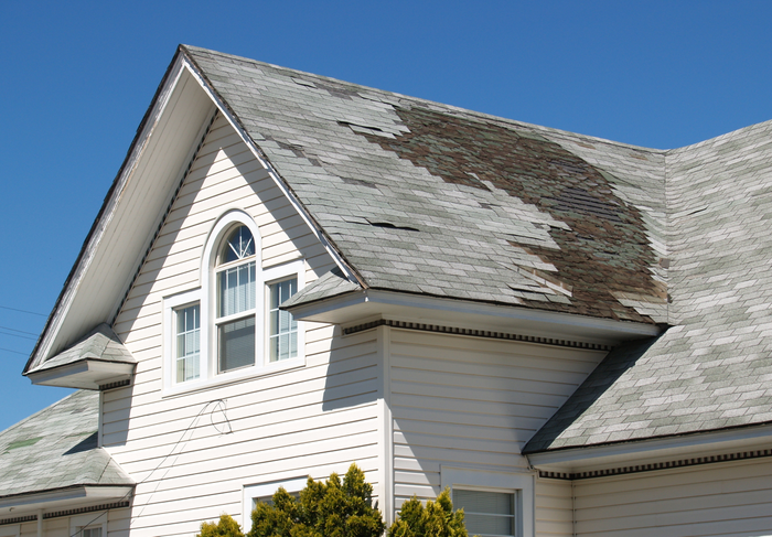 image of roof with repaired section